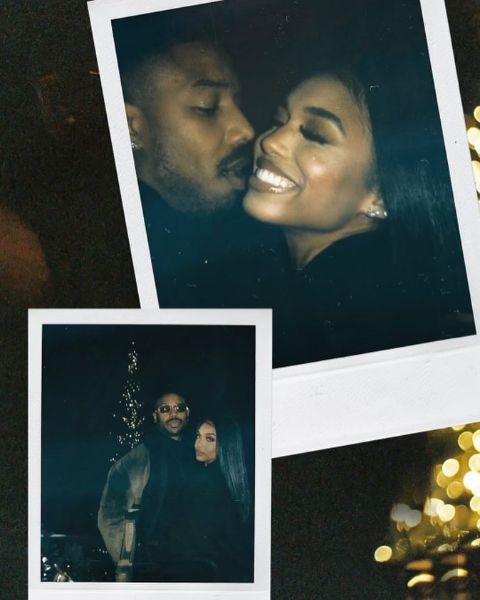 Lori Harvey poses a picture with Michael B. Jordan.